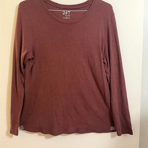 Maurices Women's Long Sleeve Tee - Burgundy size XL